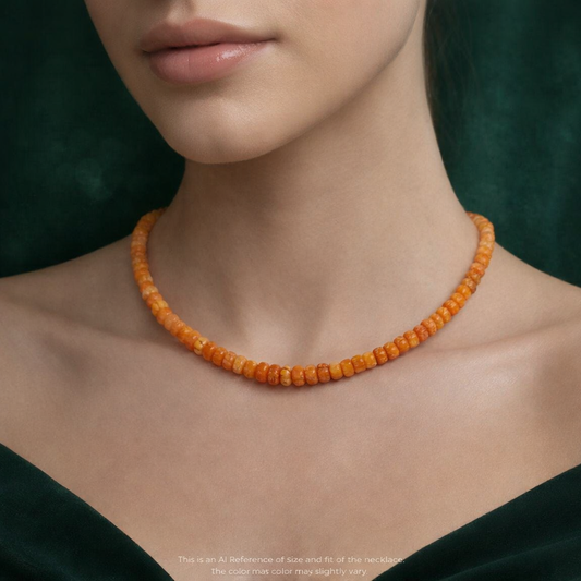 Natural Orange Ethiopian Opal Pumpkin Necklace – Glowing Fire Opal | Cute & Meaningful Gift