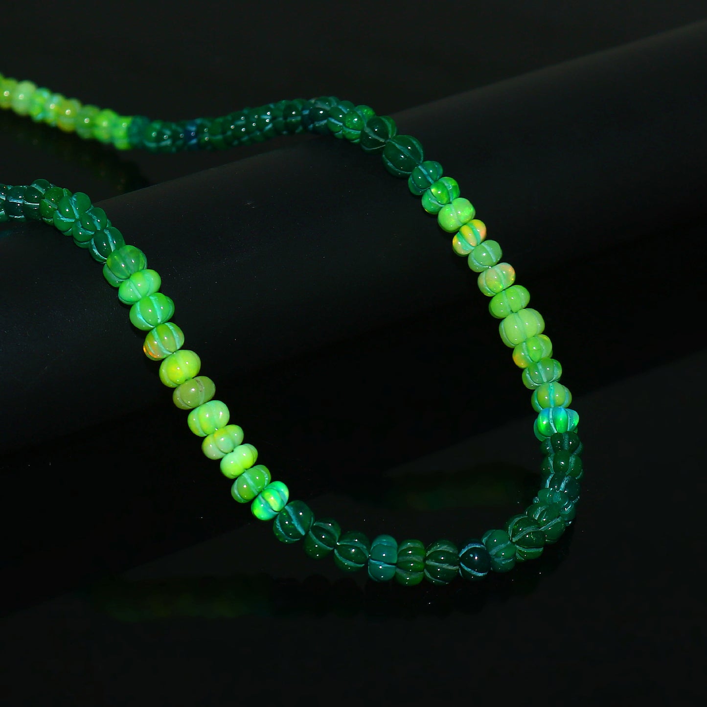 Natural Green Ethiopian Opal Pumpkin Necklace – Dual Tone Light & Dark Opal | Meaningful Jewelry Gift