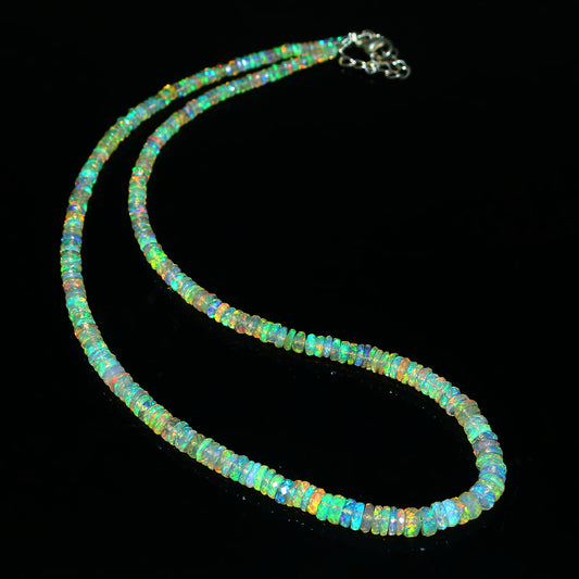 Natural Yellow Ethiopian Opal Tyre Necklace – Fire Gemstone Jewelry