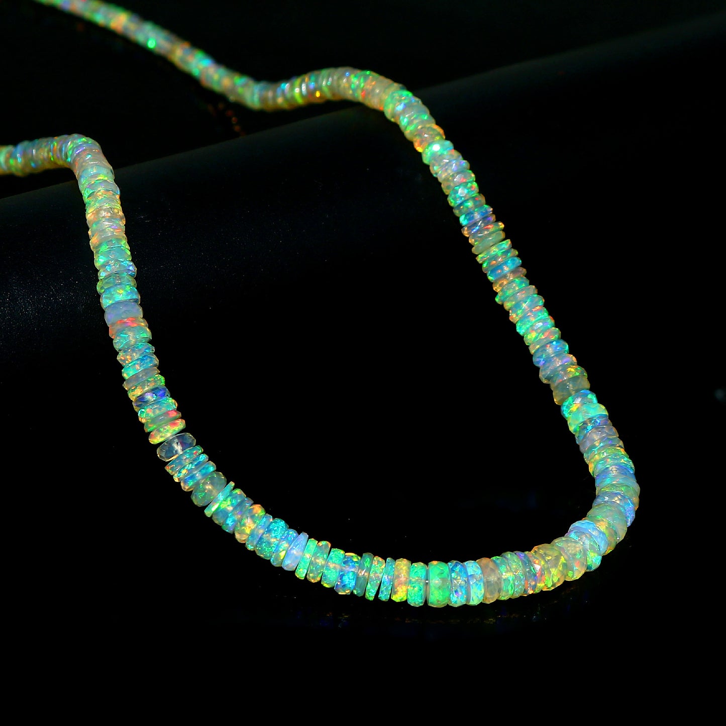 Natural Yellow Ethiopian Opal Tyre Necklace – Fire Gemstone Jewelry