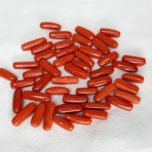 Natural Munga (Red Coral) Gemstone Scarlet 6.25 to 8.25 Carats Certified Original Moonga Stone for Courage, Energy & Mars Strength