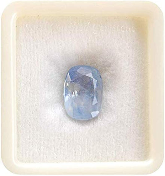 Natural Neelam (Blue Sapphire) Gemstone Light Blue Oval 6.25 to 8.25 Carats Certified Original Neelam Stone for Saturn Strength, Success & Protection