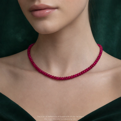 Natural Red Ethiopian Opal Rondelle Necklace – Fiery Gemstone Jewelry | Gift for Her