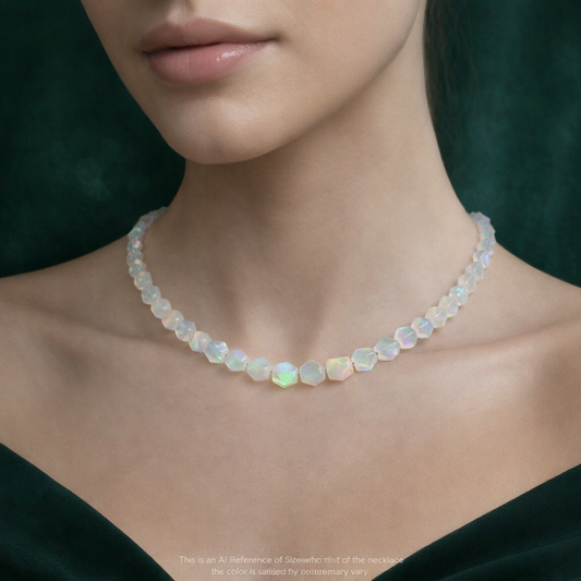 Natural White & Blue Ethiopian Opal Necklace – Color-Changing Fire Opal | Unique Luxury Pendant
