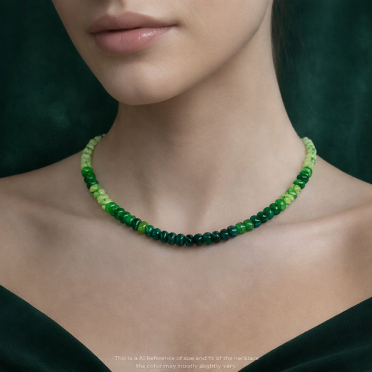 Natural Green Ethiopian Opal Pumpkin Necklace – Dual Tone Light & Dark Opal | Meaningful Jewelry Gift