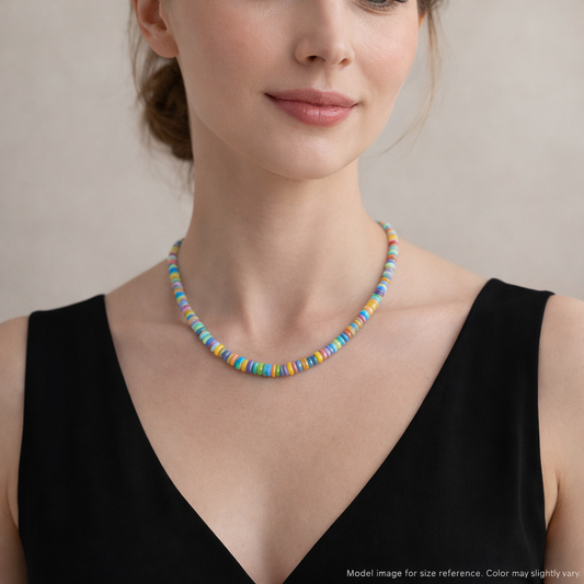 Natural Multi-Color Ethiopian Opal Tyre Necklace – Fiery Gemstone Jewelry
