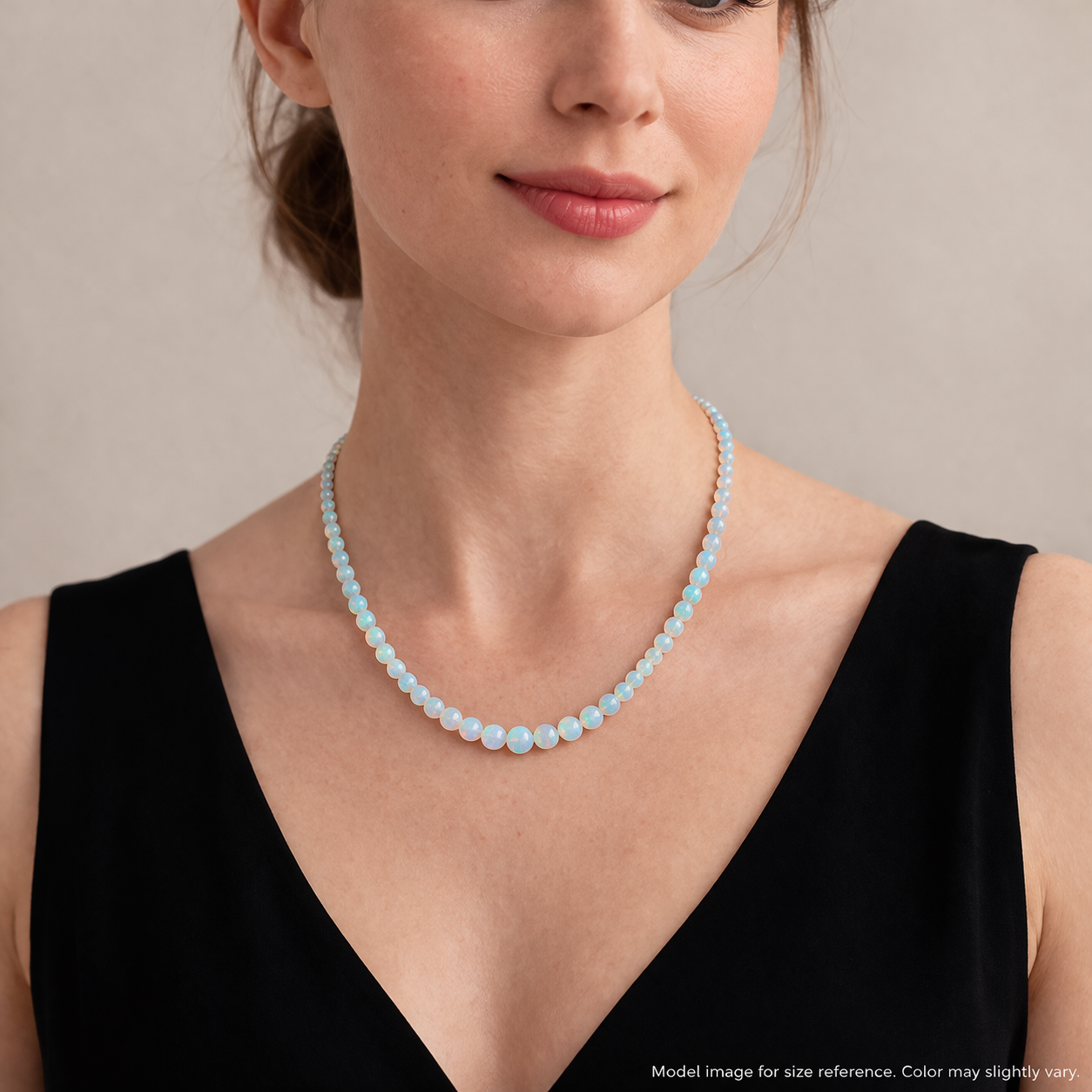 Natural White Ethiopian Opal Necklace – Round Iridescent Fire Opal | Pure & Meaningful Jewelry