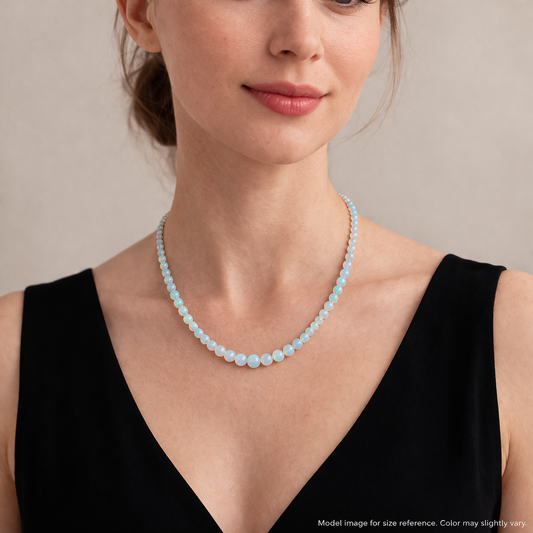 Natural White Ethiopian Opal Necklace – Round Iridescent Fire Opal | Pure & Meaningful Jewelry