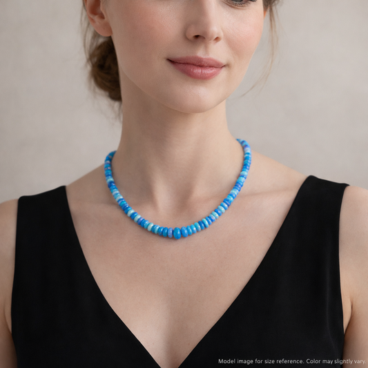 Natural Blue Ethiopian Opal Necklace – Iridescent Ocean Gem | Meaningful Jewelry Gift for Women