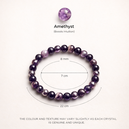 Amethyst Bracelet – Peace, Stress Relief & Calming Healing Energy