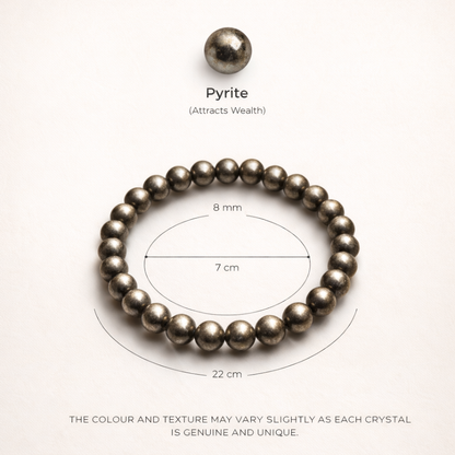 Pyrite Bracelet – Abundance, Confidence & Money Energy