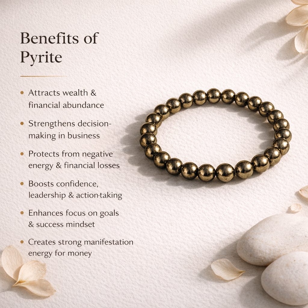 Pyrite Bracelet – Abundance, Confidence & Money Energy