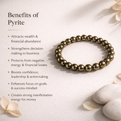 Pyrite Bracelet – Abundance, Confidence & Money Energy