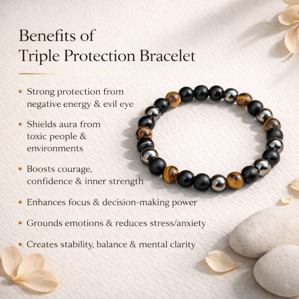 Triple Protection Bracelet – Safety, Strength & Negativity Shield