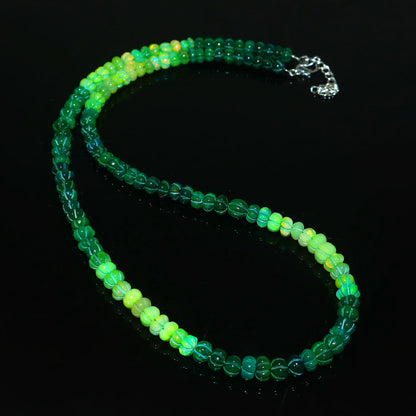 Natural Green Ethiopian Opal Pumpkin Necklace – Dual Tone Light & Dark Opal | Meaningful Jewelry Gift