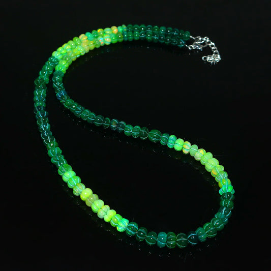Natural Green Ethiopian Opal Pumpkin Necklace – Dual Tone Light & Dark Opal | Meaningful Jewelry Gift