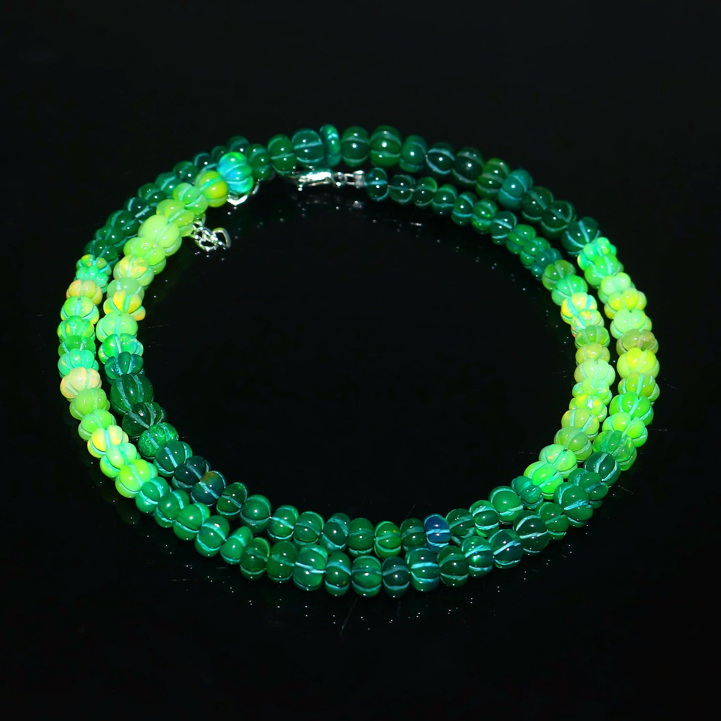 Natural Green Ethiopian Opal Pumpkin Necklace – Dual Tone Light & Dark Opal | Meaningful Jewelry Gift