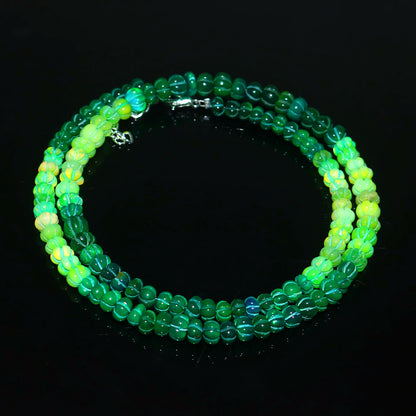 Natural Green Ethiopian Opal Pumpkin Necklace – Dual Tone Light & Dark Opal | Meaningful Jewelry Gift