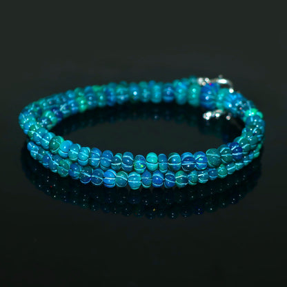 Natural Blue Ethiopian Opal Pumpkin Necklace – Fire Gemstone Jewelry