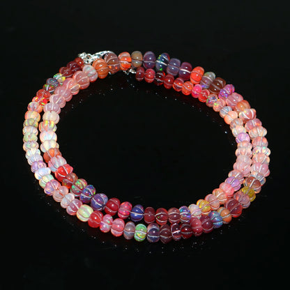 Natural Multi-Color Ethiopian Opal Pumpkin Necklace – Fire Gemstone Jewelry