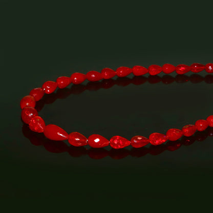 Natural Red Ethiopian Opal Teardrops Necklace – Fiery Gemstone Jewelry