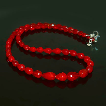 Natural Red Ethiopian Opal Teardrops Necklace – Fiery Gemstone Jewelry