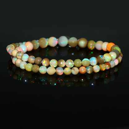 Natural Multi-Color Ethiopian Opal Round Necklace – Fiery Gemstone Jewelry