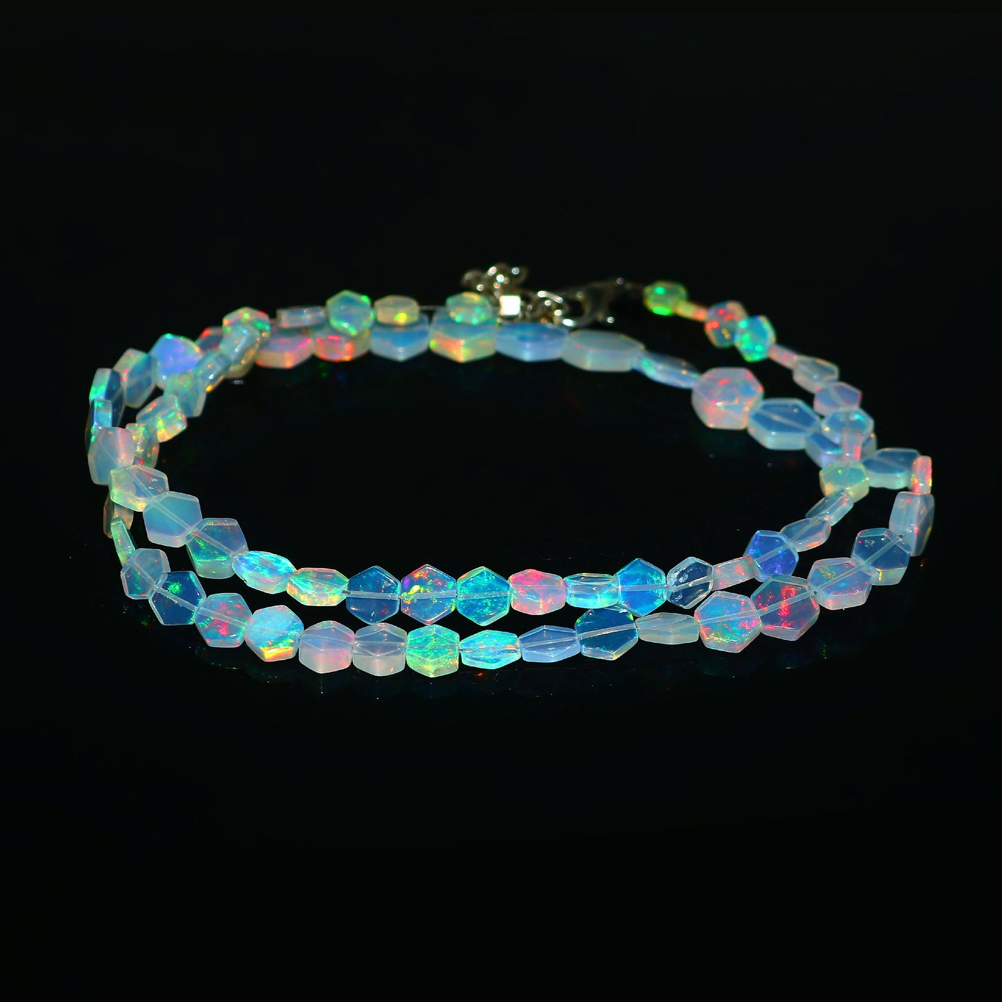 Natural White & Blue Ethiopian Opal Necklace – Color-Changing Fire Opal | Unique Luxury Pendant