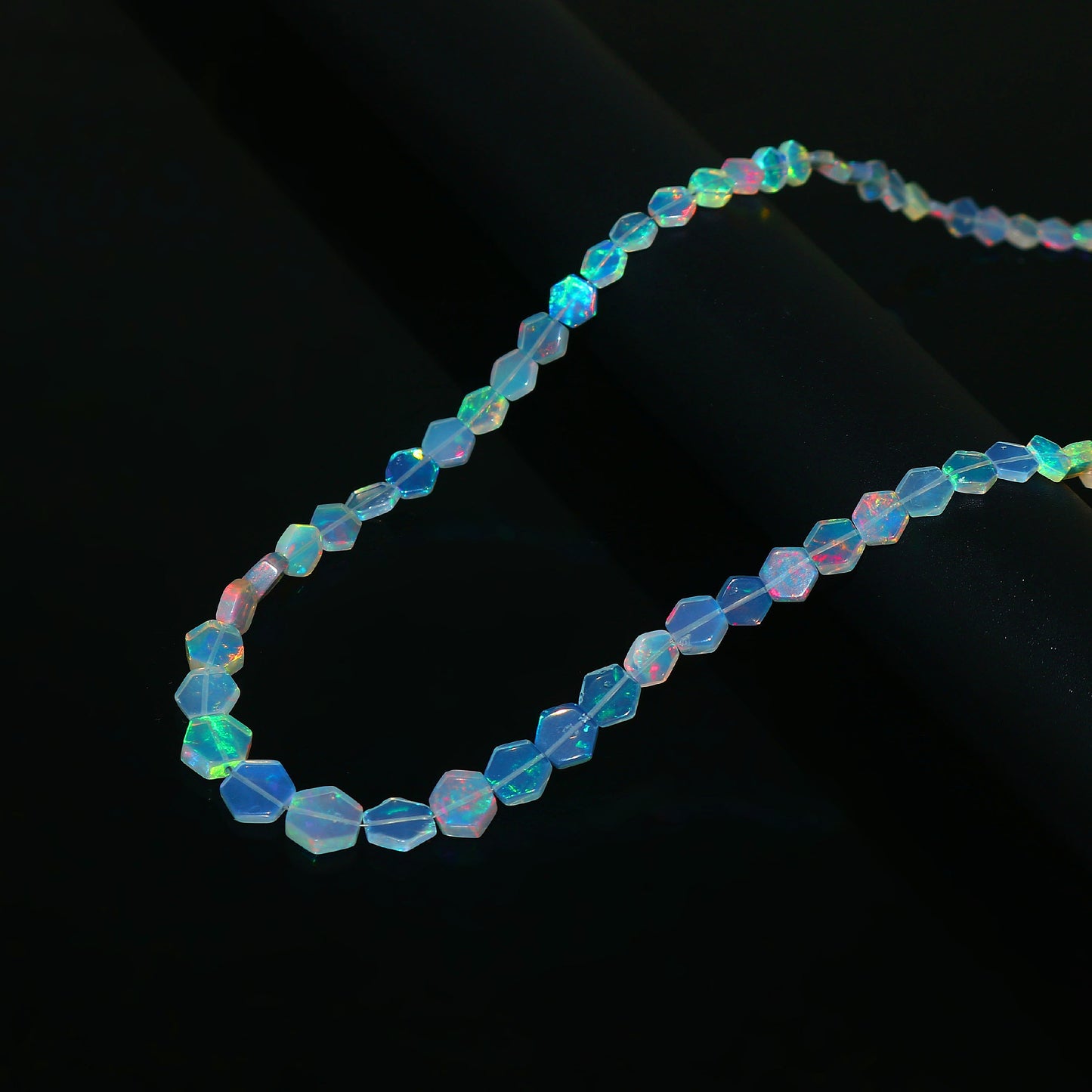 Natural White & Blue Ethiopian Opal Necklace – Color-Changing Fire Opal | Unique Luxury Pendant