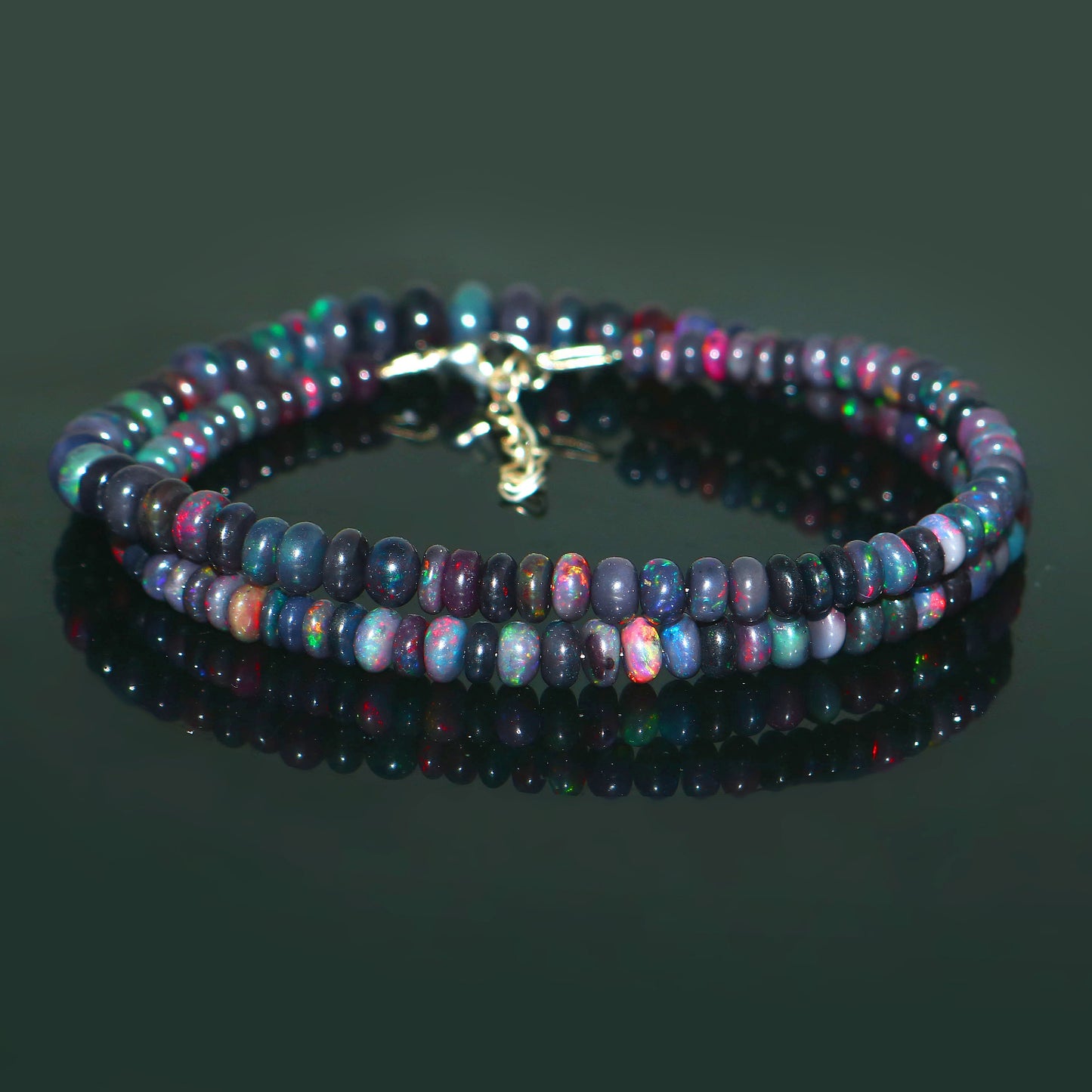 Natural Black Ethiopian Opal Necklace – Dark Fire Opal Jewelry | Mysterious & Elegant Gift