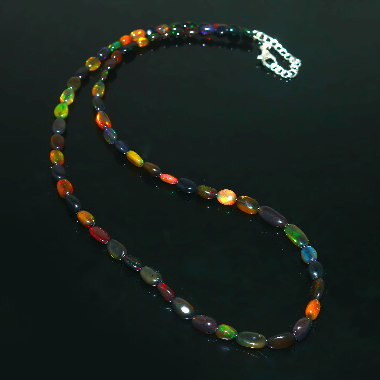 Natural Multi-color Ethiopian Opal Nuggets Necklace – Fiery Gemstone Jewelry | Unique Gift for Her