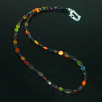 Natural Multi-color Ethiopian Opal Nuggets Necklace – Fiery Gemstone Jewelry | Unique Gift for Her