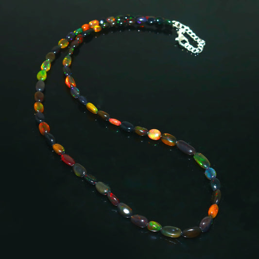 Natural Multi-color Ethiopian Opal Nuggets Necklace – Fiery Gemstone Jewelry | Unique Gift for Her