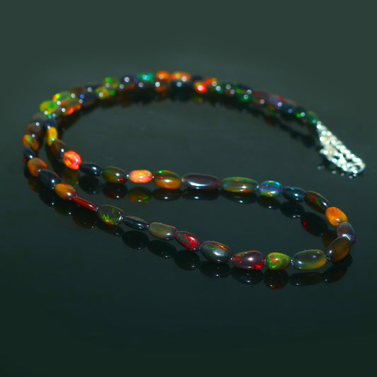 Natural Multi-color Ethiopian Opal Nuggets Necklace – Fiery Gemstone Jewelry | Unique Gift for Her