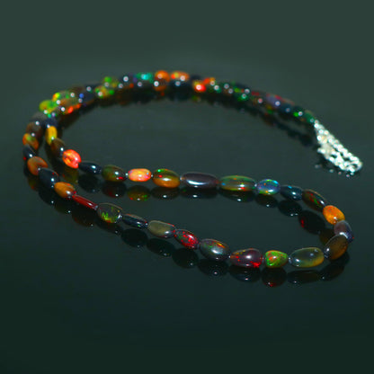 Natural Multi-color Ethiopian Opal Nuggets Necklace – Fiery Gemstone Jewelry | Unique Gift for Her