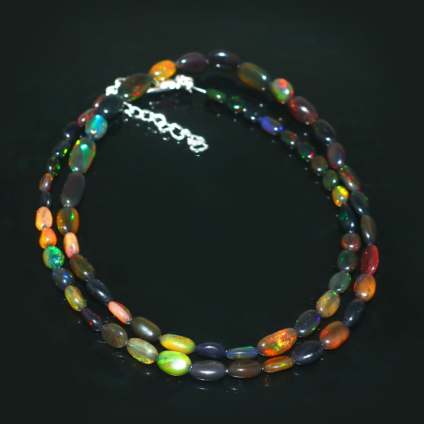 Natural Multi-color Ethiopian Opal Nuggets Necklace – Fiery Gemstone Jewelry | Unique Gift for Her