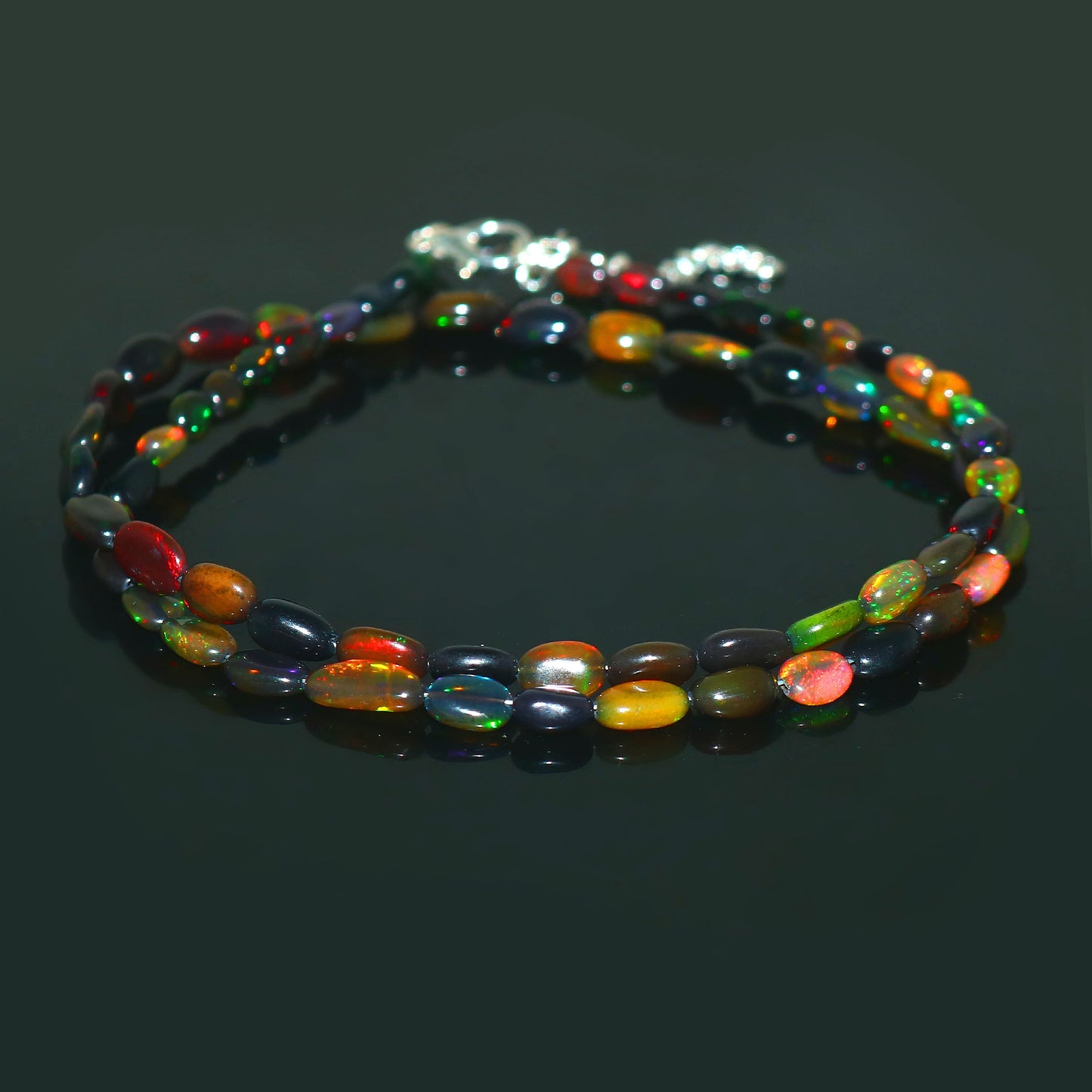 Natural Multi-color Ethiopian Opal Nuggets Necklace – Fiery Gemstone Jewelry | Unique Gift for Her