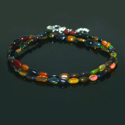 Natural Multi-color Ethiopian Opal Nuggets Necklace – Fiery Gemstone Jewelry | Unique Gift for Her