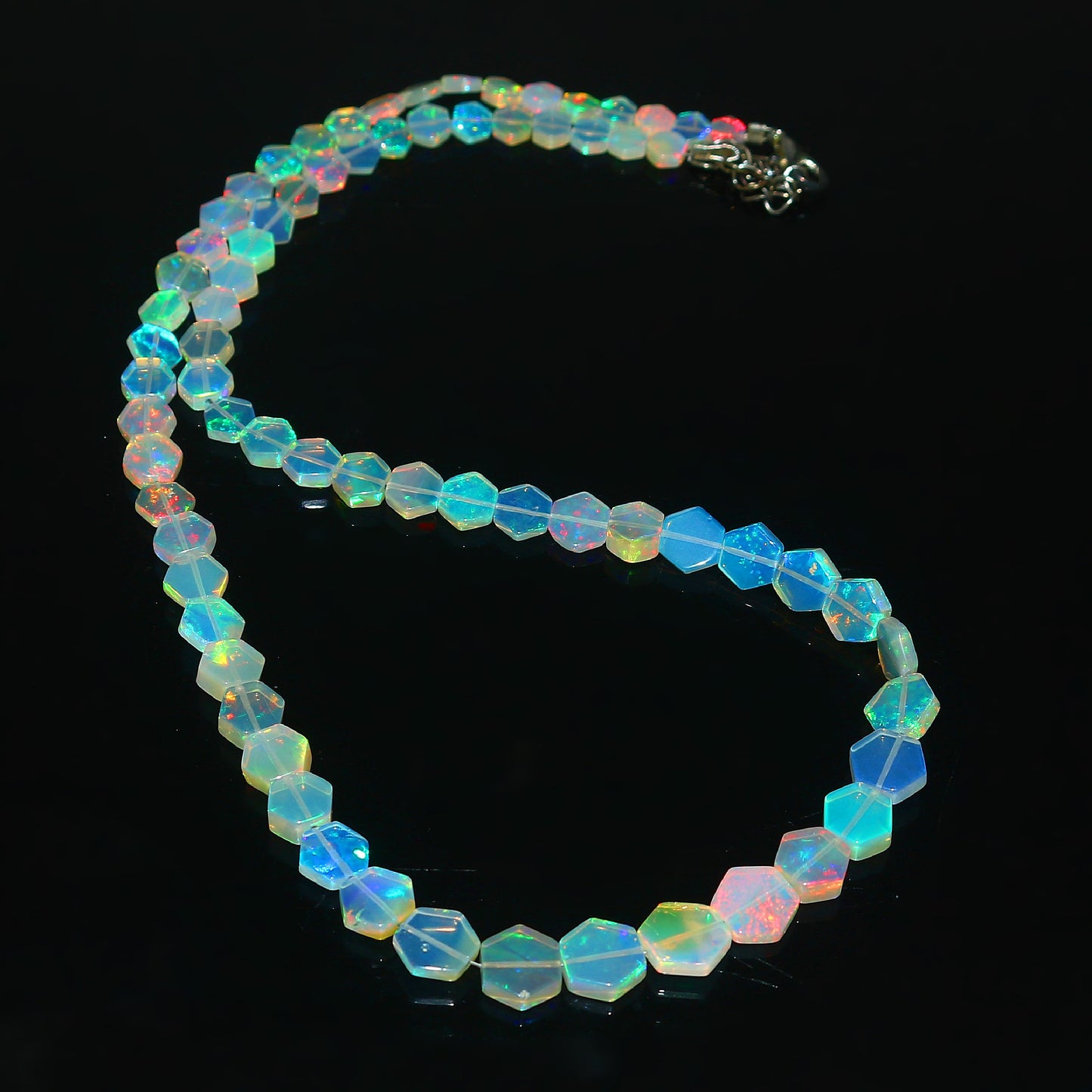 Natural Multi-Color Ethiopian Opal Fancy Necklace – Fiery Gemstone Jewelry