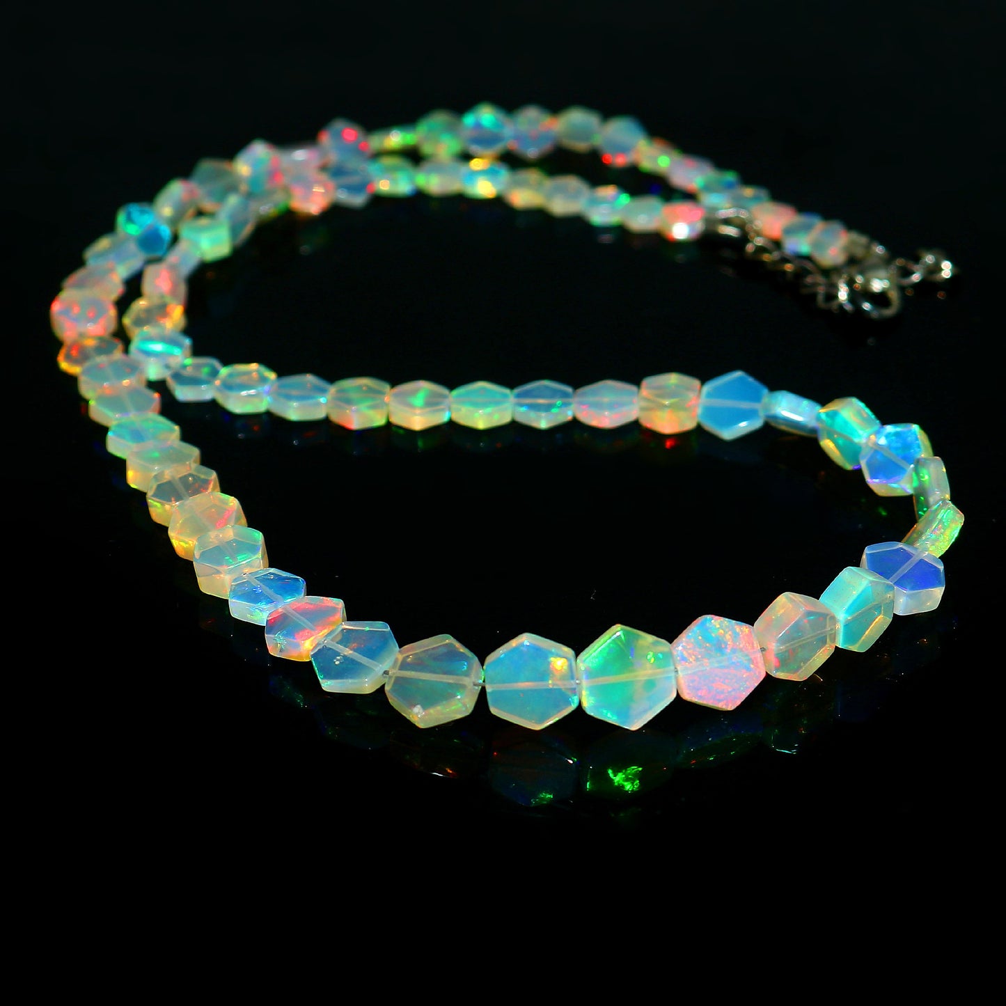 Natural Multi-Color Ethiopian Opal Fancy Necklace – Fiery Gemstone Jewelry