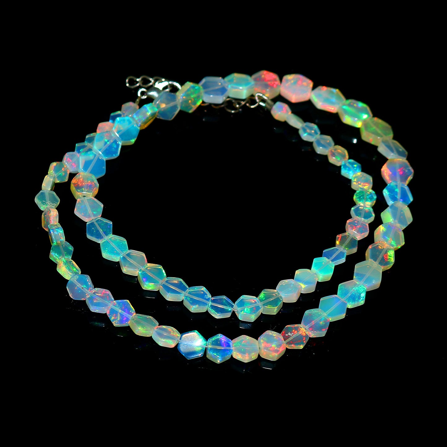 Natural Multi-Color Ethiopian Opal Fancy Necklace – Fiery Gemstone Jewelry