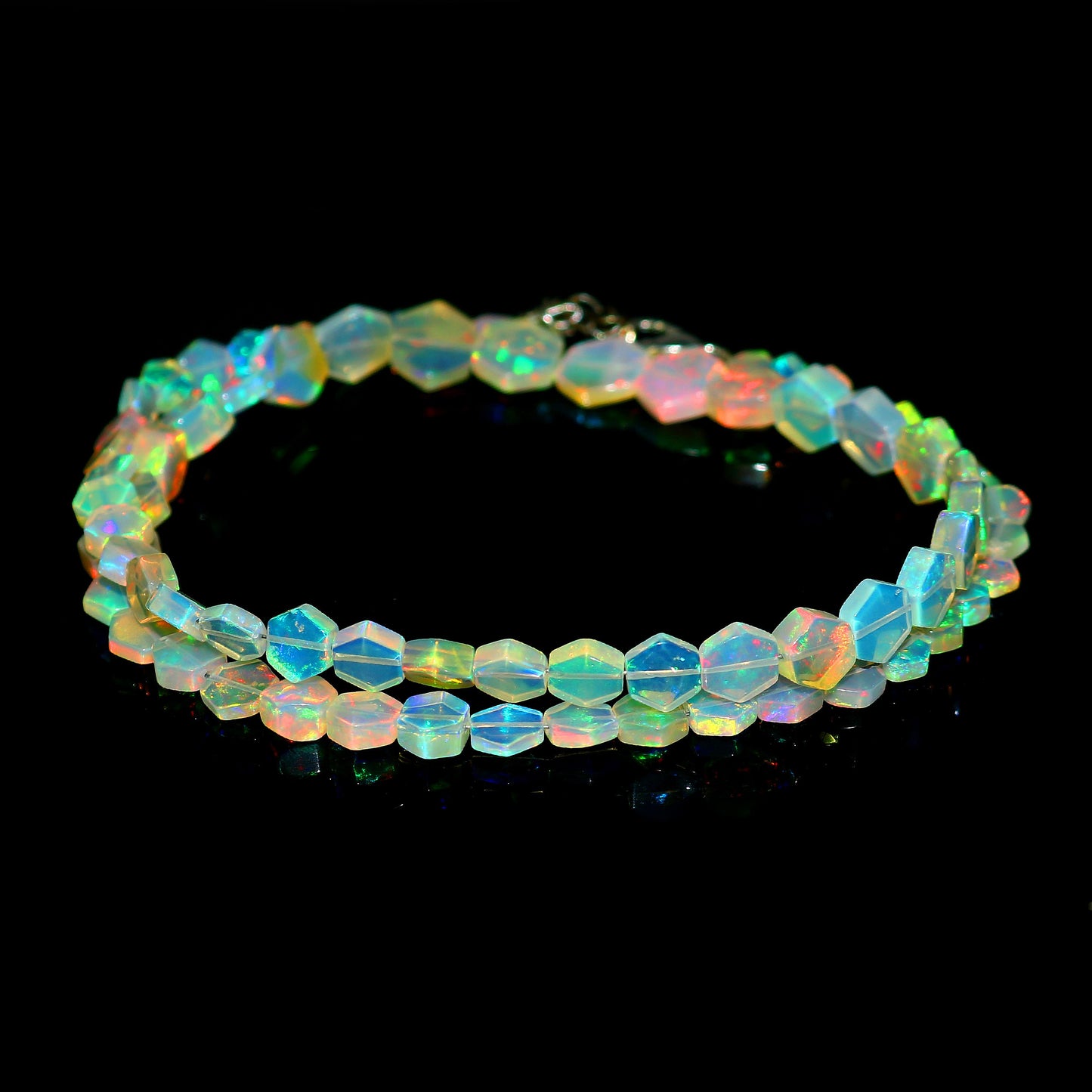 Natural Multi-Color Ethiopian Opal Fancy Necklace – Fiery Gemstone Jewelry