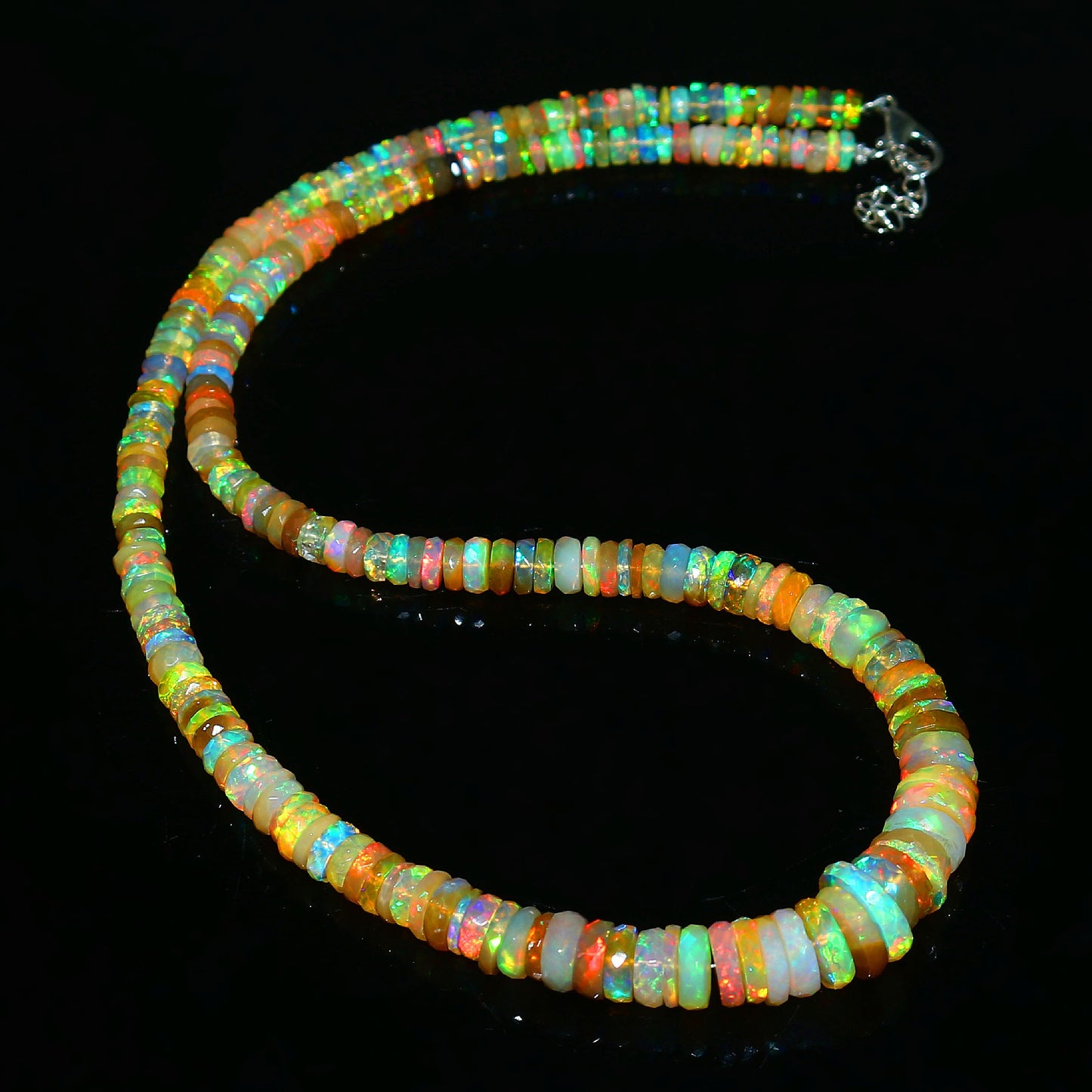 Natural Yellow Ethiopian Opal Tyre Necklace – Fiery Gemstone Jewelry | Unique Gift for Her