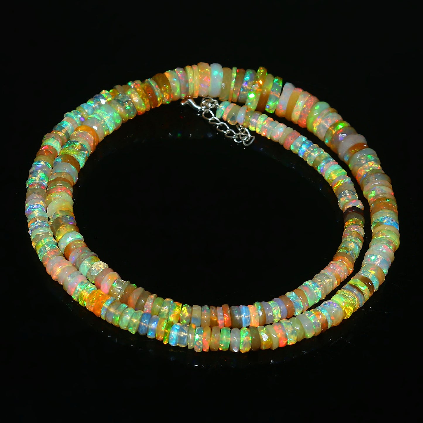 Natural Yellow Ethiopian Opal Tyre Necklace – Fiery Gemstone Jewelry | Unique Gift for Her