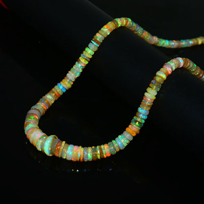 Natural Yellow Ethiopian Opal Tyre Necklace – Fiery Gemstone Jewelry | Unique Gift for Her