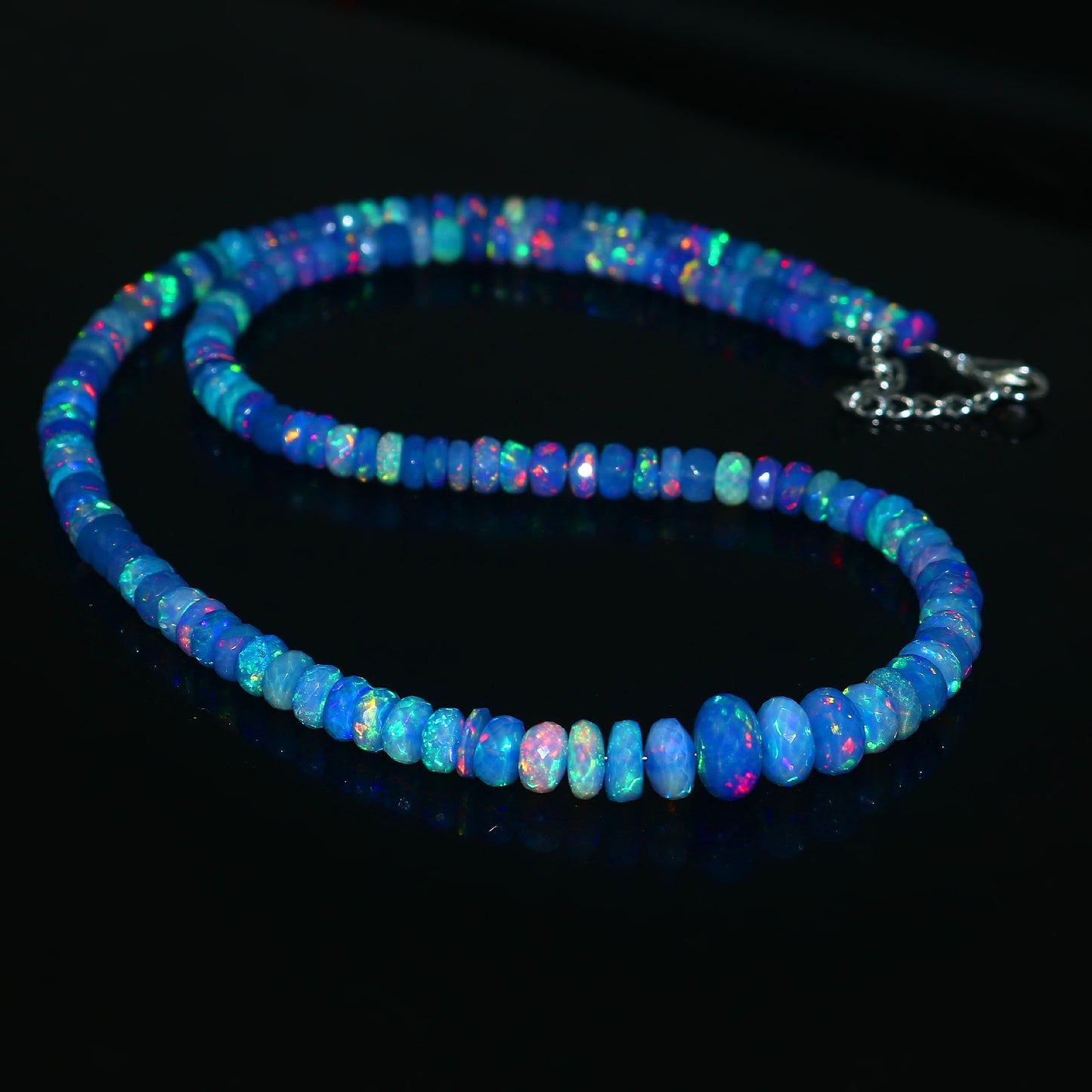 Natural Blue Ethiopian Opal Necklace – Iridescent Ocean Gem | Meaningful Jewelry Gift for Women