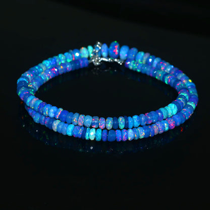 Natural Blue Ethiopian Opal Necklace – Iridescent Ocean Gem | Meaningful Jewelry Gift for Women