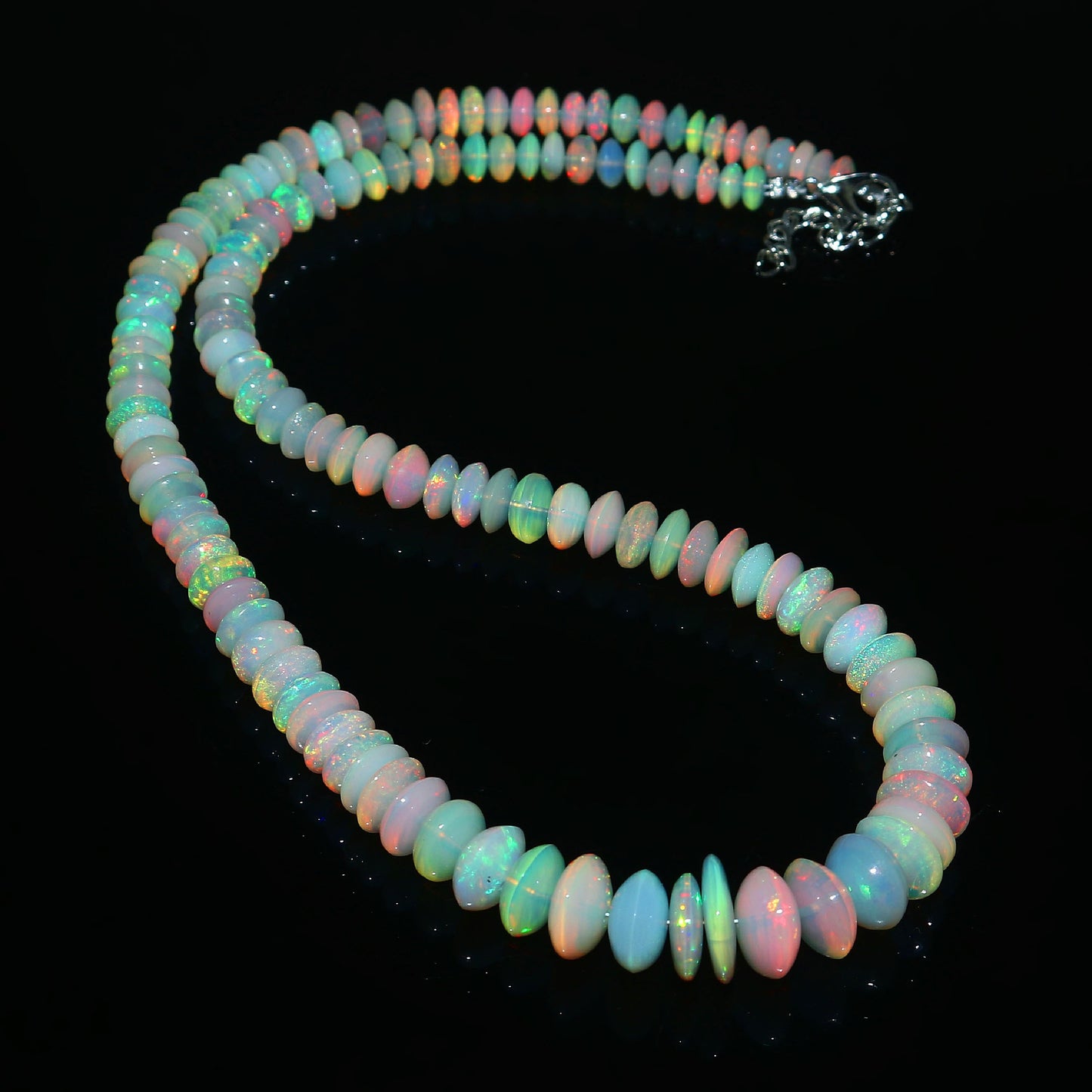 Natural Multi-Color Ethiopian Opal Fancy Necklace – Fire Gemstone Jewelry