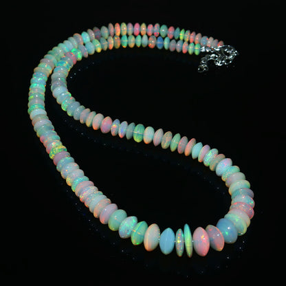 Natural Multi-Color Ethiopian Opal Fancy Necklace – Fire Gemstone Jewelry