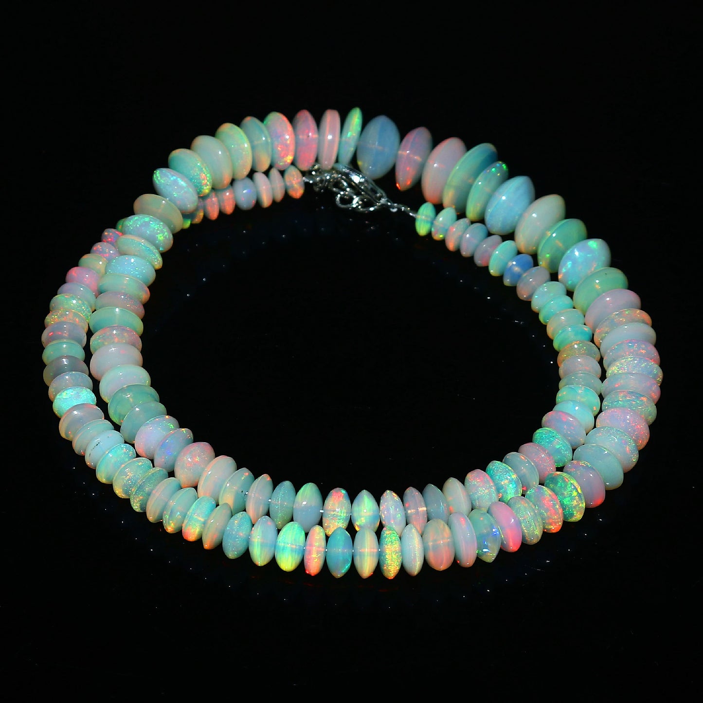 Natural Multi-Color Ethiopian Opal Fancy Necklace – Fire Gemstone Jewelry